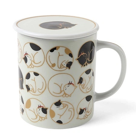 Sleepy Cat 8 Oz. Lidded Mug - White